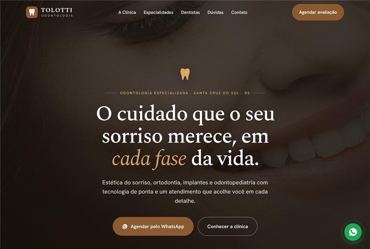 Prévia da página da Clínica Tolotti